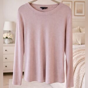 Banana Republic Blush Pink Long Sleeve Knit Top Soft Minimalist Sweater
